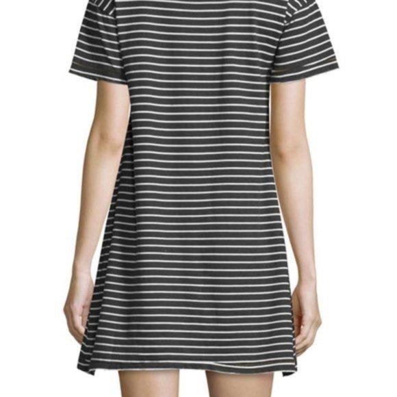 Current/Elliott The Beatnik Striped T Shirt Dress In Vintage Stripe Distressed - Picture 9 of 9
